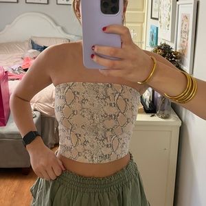American Eagle Rattlesnake Print Tube Top